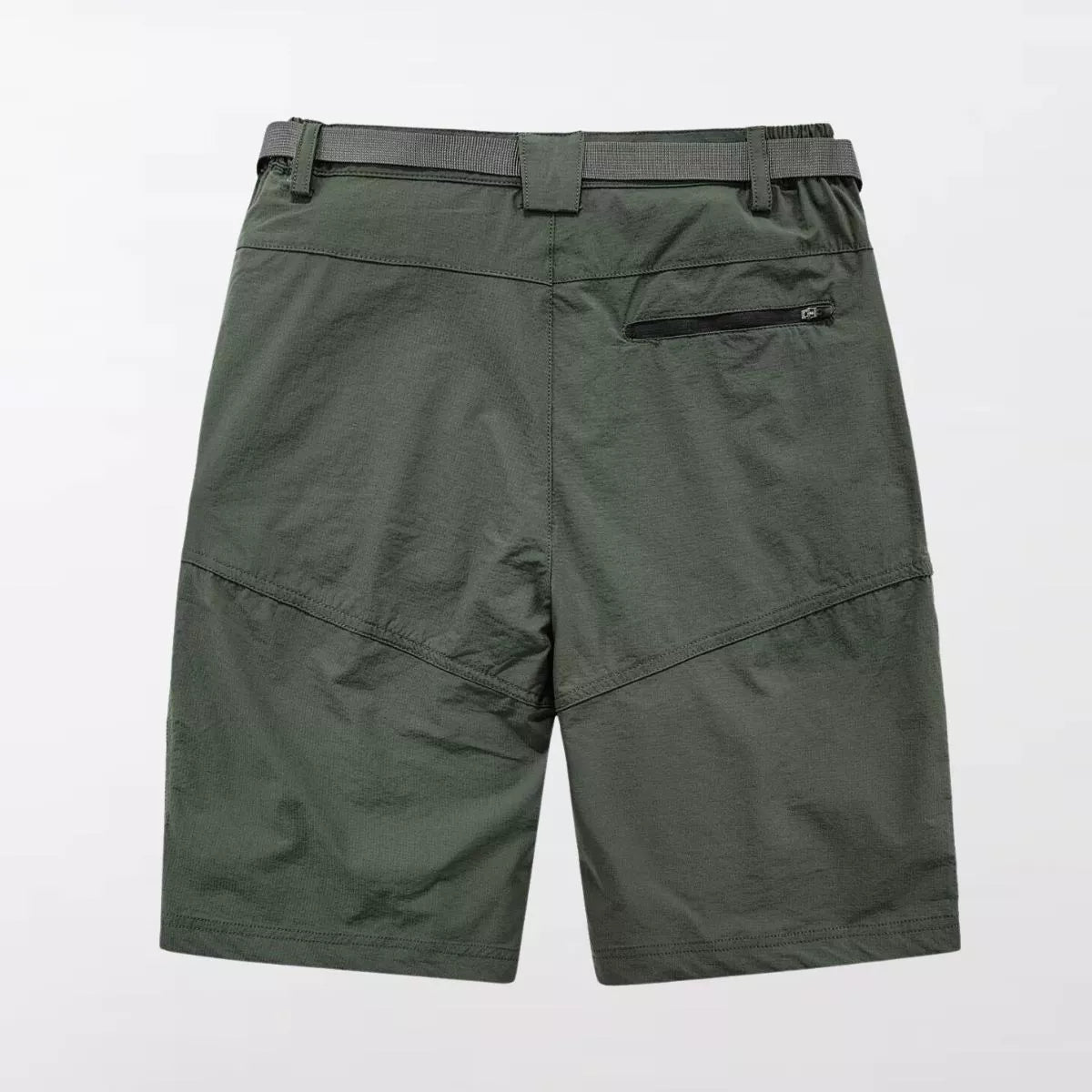 Image Of The S/23 Summer Techwear Shorts. Army Green Color from behind