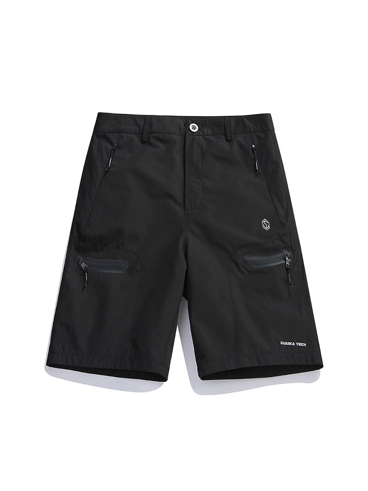 Durable black cargo shorts, perfect for hiking, camping, or everyday adventures.