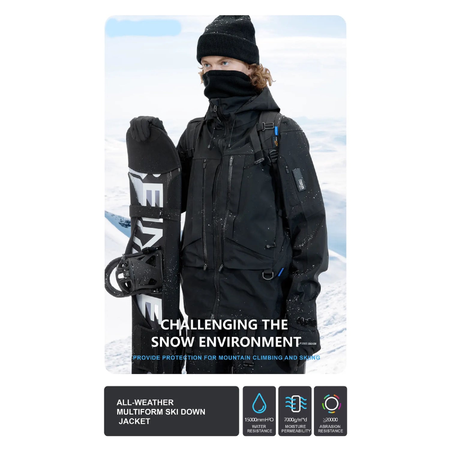 The 0107 Ski Down Techwear is challenging the snow environment