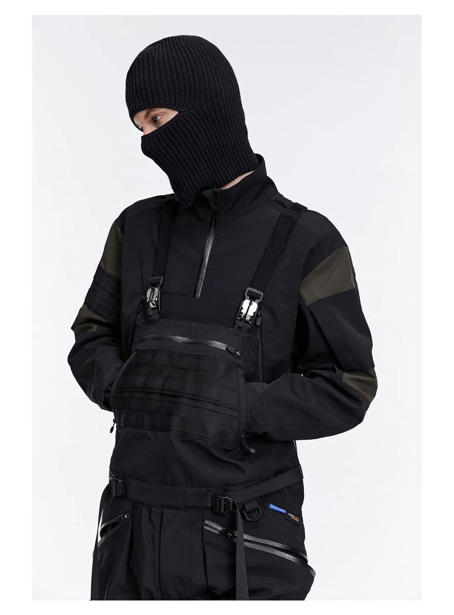 A man wearing The 0107 Urban Waterproof Jumper By Clotechnow - Techwear Shop