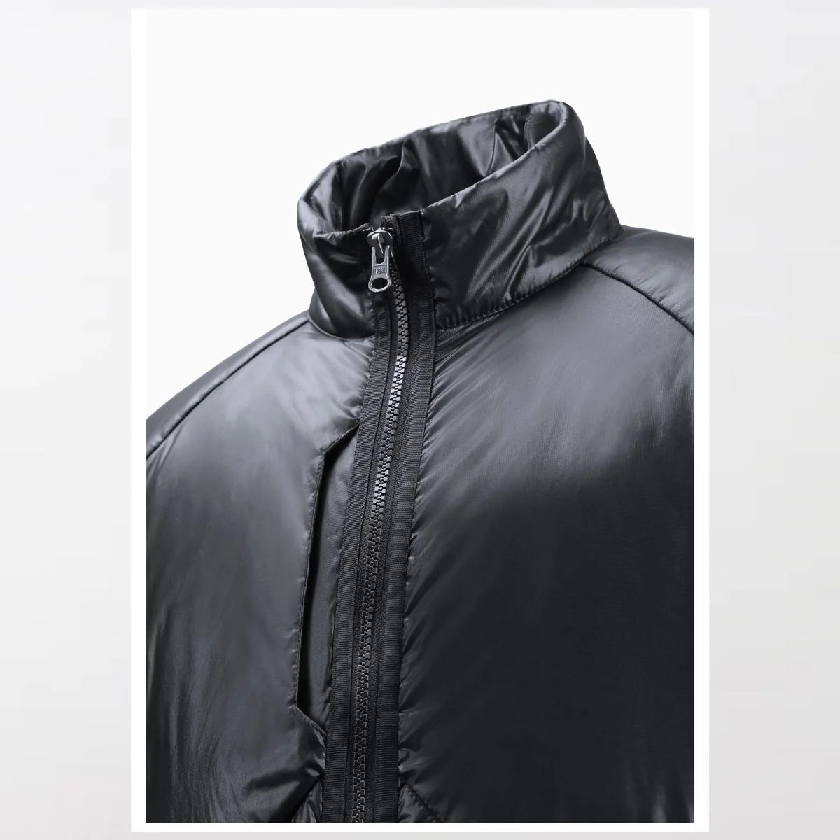 Details of the Black Efficient Insulated Techwear Jacket - Clotechnow