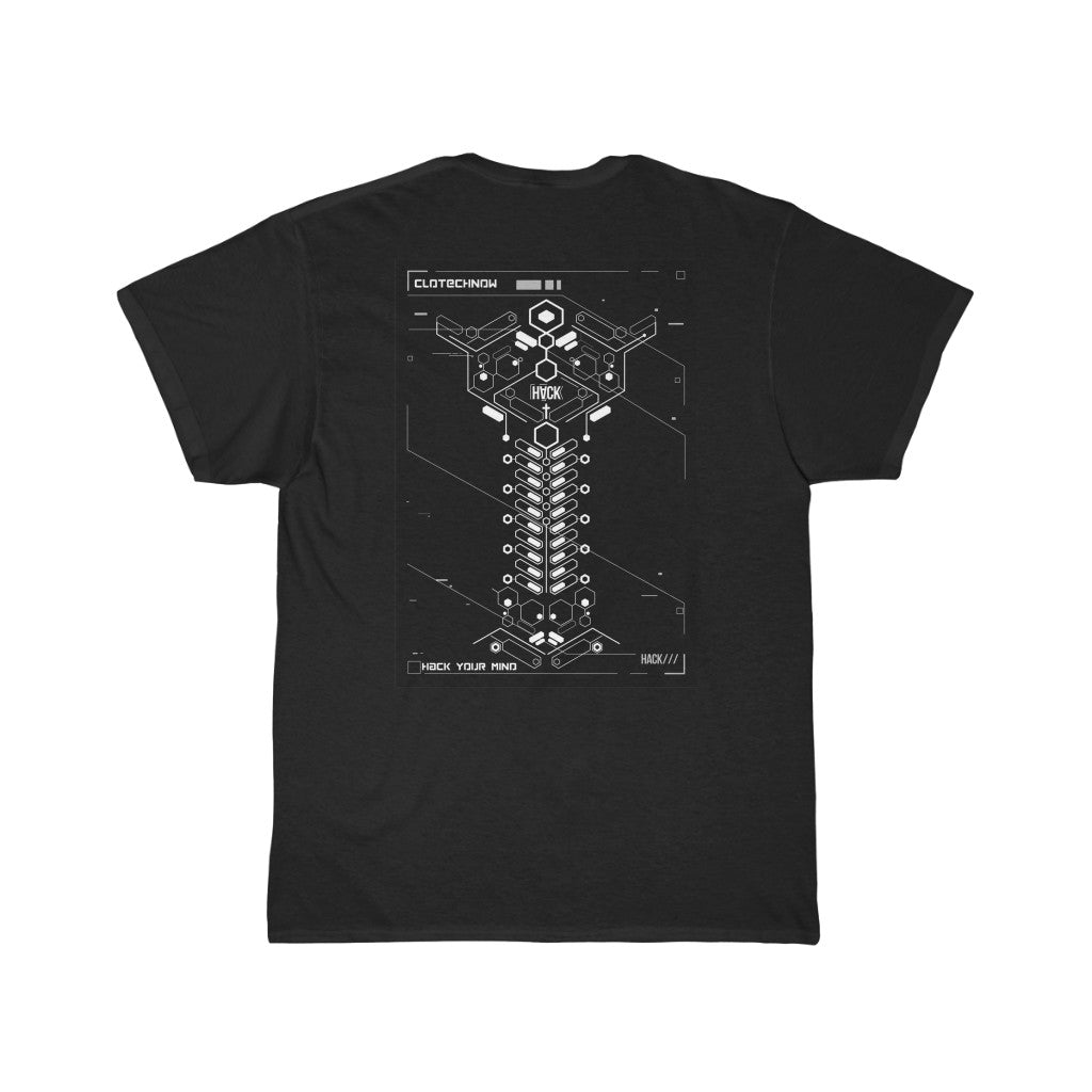 Clotechnow white t-shirt capsule "V-22" series (Front) - 3D Cyber Design