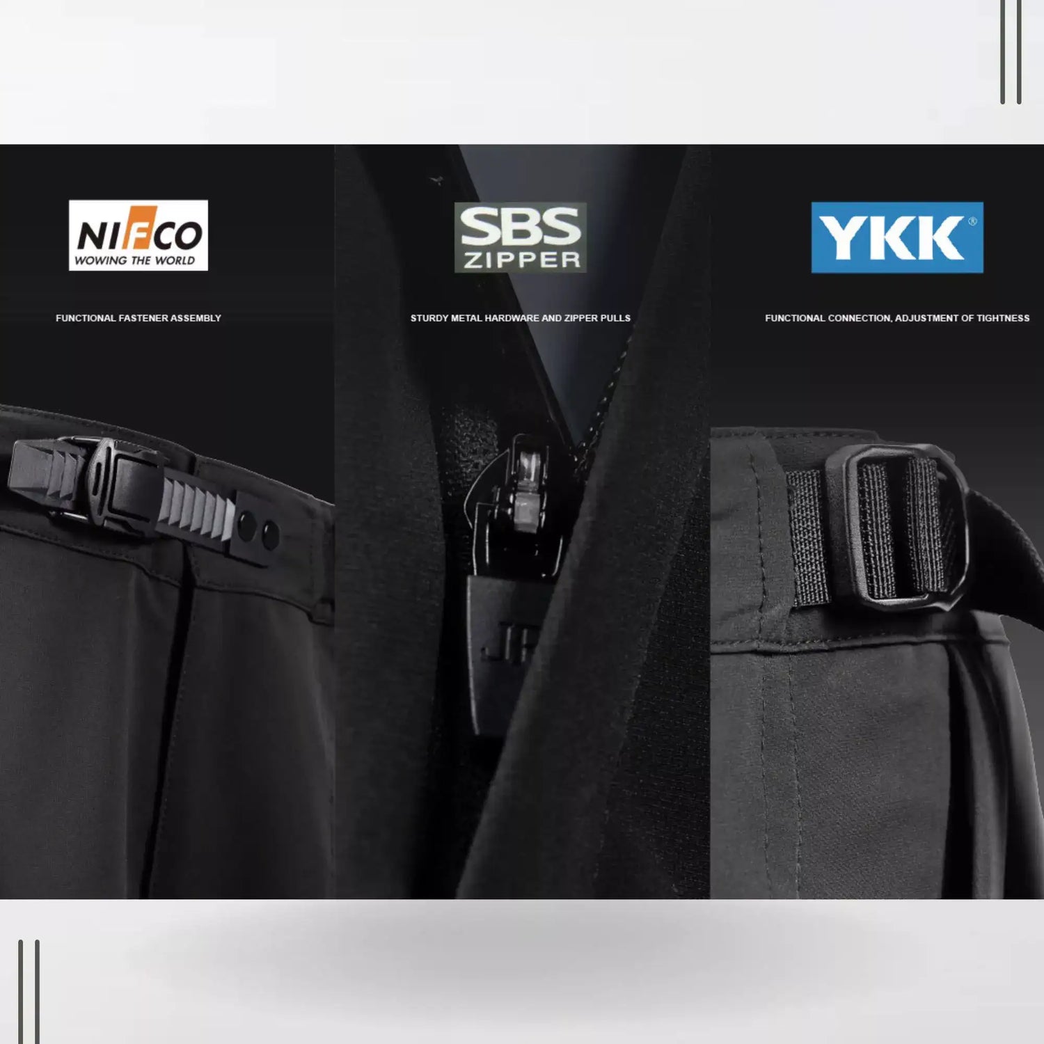 Nifco, SBS Zipper, YKK, Of The 3D Curved Waterproof Summer Techwear Shorts By Clotechnow