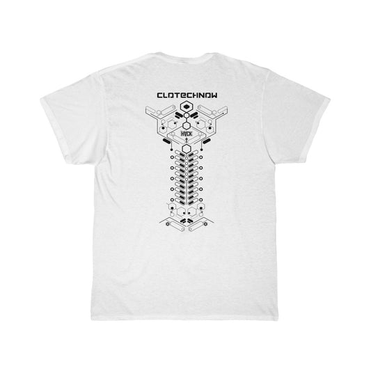 Clotechnow white t-shirt capsule "V-22" series (Back)- 3D Cyber Design
