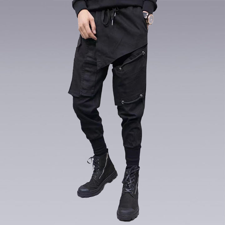 Elvvie -The X-21 V2 Street Techwear Pants have an elastic drawstring on the waistband, which makes for easy wear and breathable fabric that is designed with a fashionable pocket design. The three dimensionality of the pants was created lovingly by skilled artisans who take pride in each detail they produce. Whether you want to go out for strolls or stay at home, these are versatile and comfortable from every perspective.