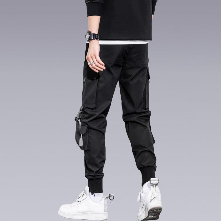 Elvvie -The A-X11 TECHWEAR/STREETWEAR PANTS have a 3D cut pocket for things you need on the go and elastic waistbands to keep them in place. They are comfortable, wear resistant, and wrinkle resistant too!