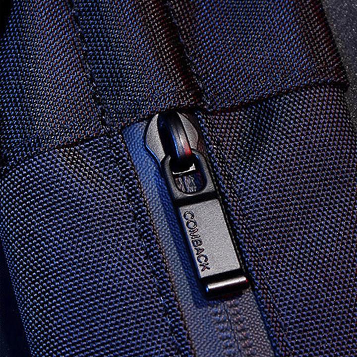 Zip up of the cyberpunk backpack close up image