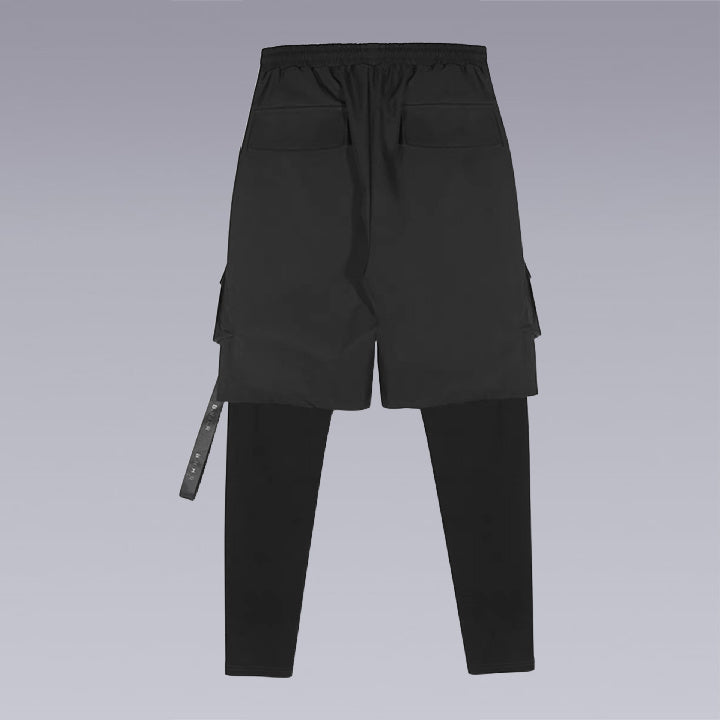 Clotechnow The trouser is designed with an elastic waist and 3/4 length leg and features slanted pockets. Lightweight cotton poplin with functional buttons and functional pockets. FUNCTIONAL STREETWEAR HAREM PANTS. Back of the pants