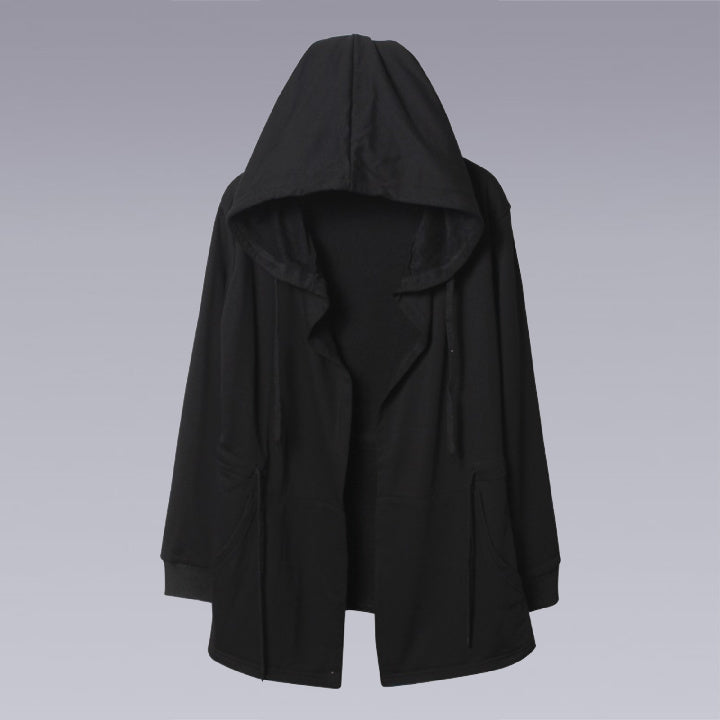 The black hooded techwear coat