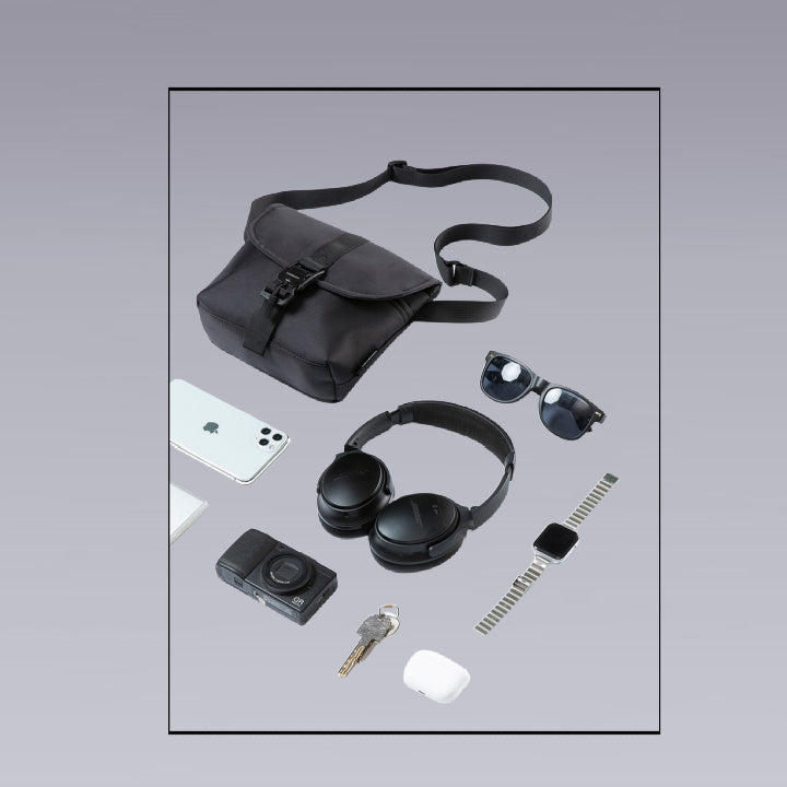 Waterprrof shoulder bag, headphone, sunglasses, hand watch, camera, iphone