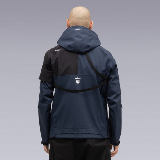 The back of a man wearing the Death Stranding techwear Jacket
