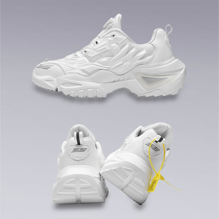 The White Cyber Monster Techwear Shoes Display