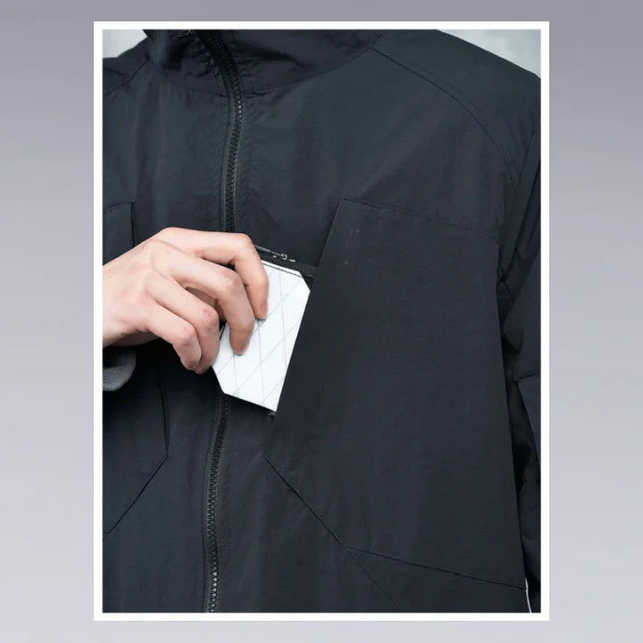 Image close-up of the waterproof Hardshell Techwear Jacket Pockets