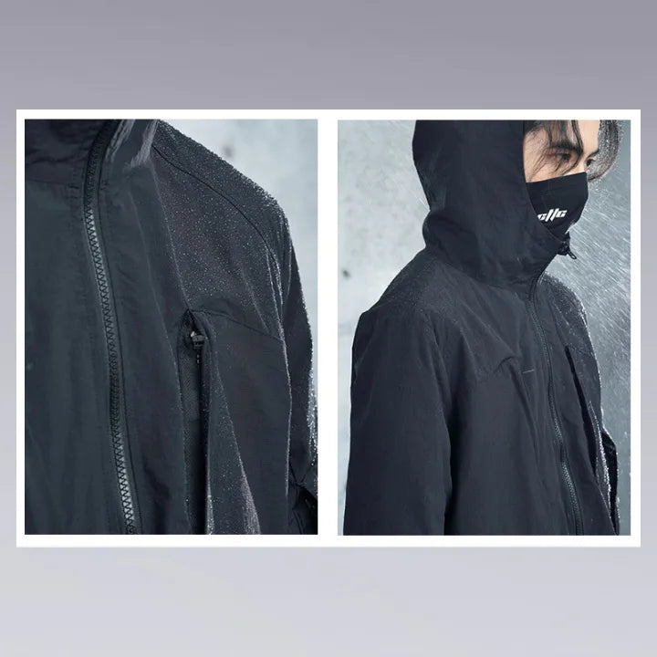 Image close-up of the waterproof Hardshell Techwear Jacket