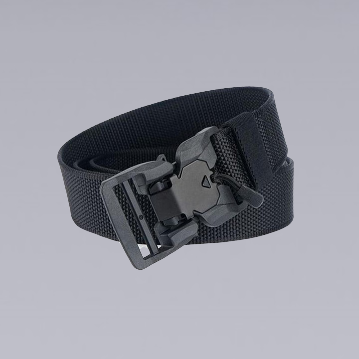 The Black X50 Techwear Belt By Clotechnow Brand, Close up image