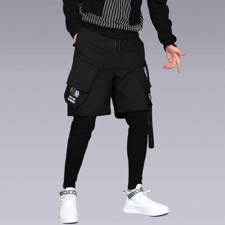 Clotechnow The trouser is designed with an elastic waist and 3/4 length leg and features slanted pockets. Lightweight cotton poplin with functional buttons and functional pockets. FUNCTIONAL STREETWEAR HAREM PANTS. Pose