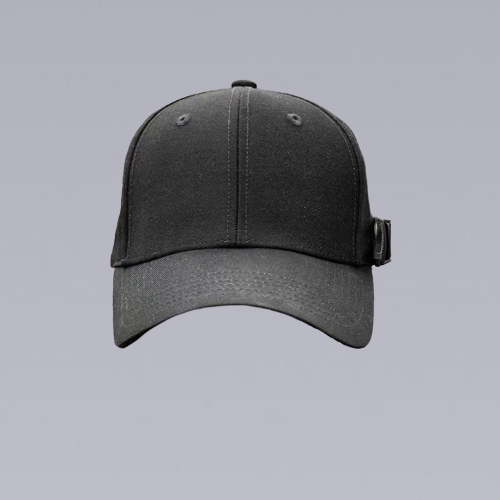 The Black Cyberpunk Functional Cap By Clotechnow Brand. Front Image