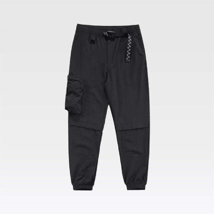 These athletic-inspired pants are constructed with an elastic waistband for comfort and freedom of movement and a flat seamed, articulated fit for a flattering, feminine look. A secret zip pocket offers extra storage, the polyester fabric is breathable and moisture-wicking, and it dries quickly when wet.