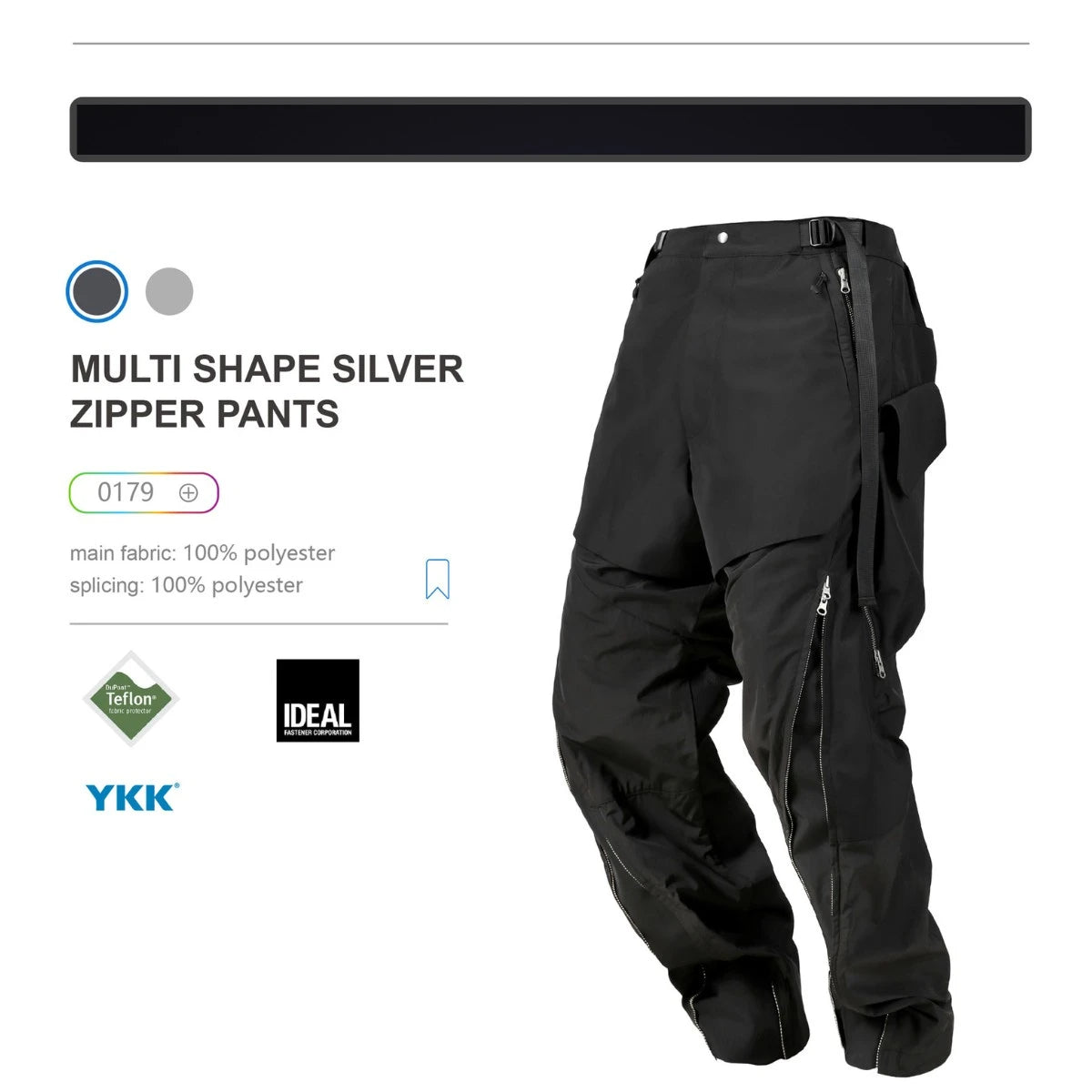 Details of the Multi Shape Techwear Pants - By Clotechnow