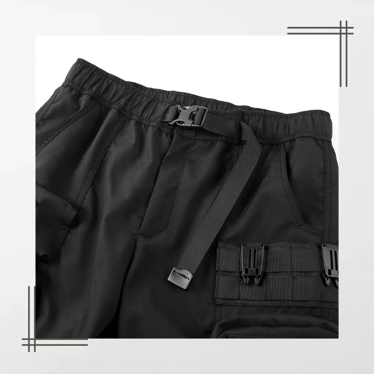 The Black S/23 Functional Multi Pocket Shorts By Clotechnow
