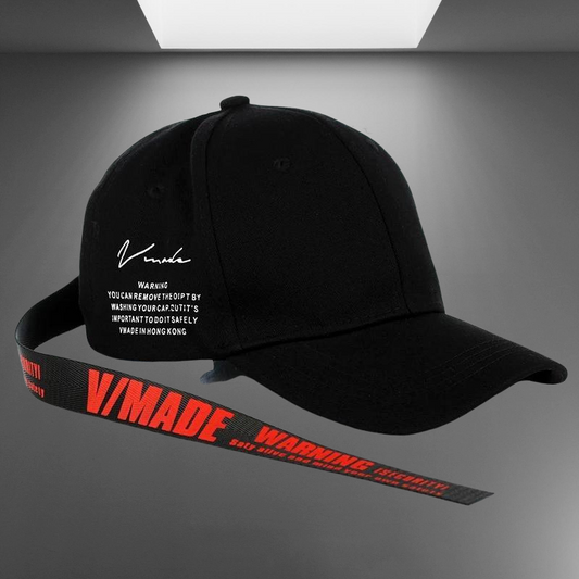 Streetwear Long Tail Cap in Black and red colors