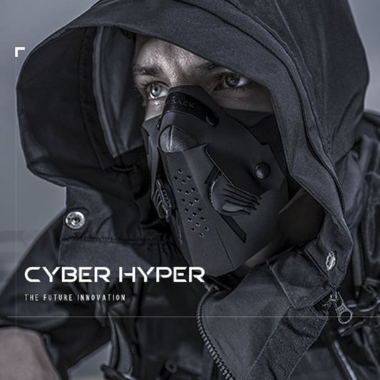 A man wearing the cyber mask by Clotechnow
